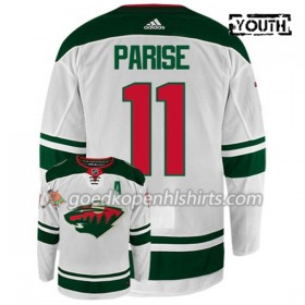 Minnesota Wild ZACH PARISE 11 Adidas Wit Authentic Shirt - Kinderen